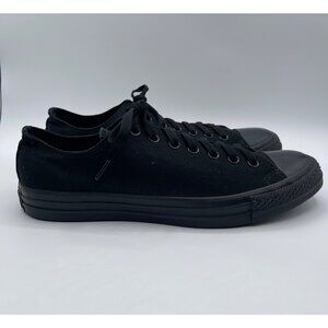 CONVERSE All Star Black Mono Canvas LowTop Fashion Men’s SZ 10.5 Shoes Sneakers